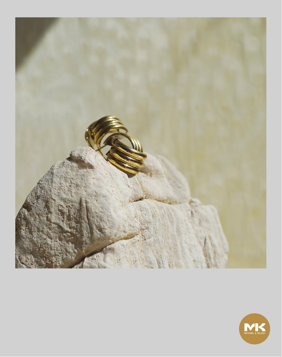 螺紋型耳環(金)