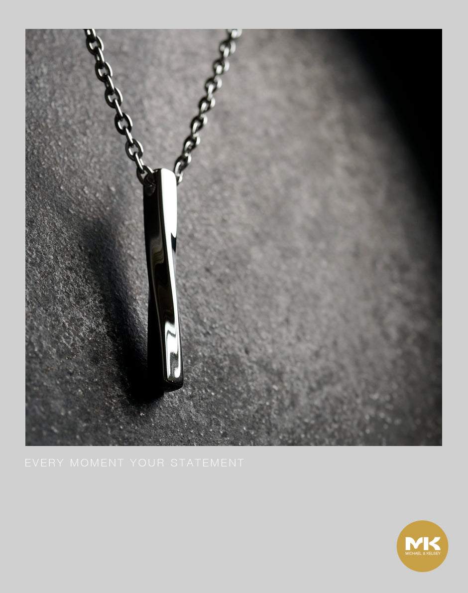 淬煉大地|扭轉立方體鈦鋼項鍊