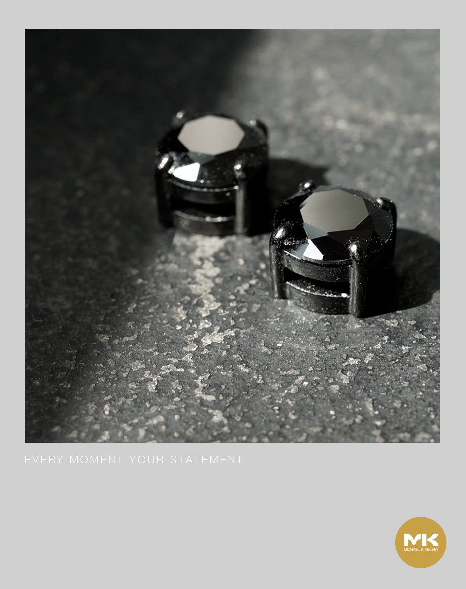 暗黑石磁吸型耳釘