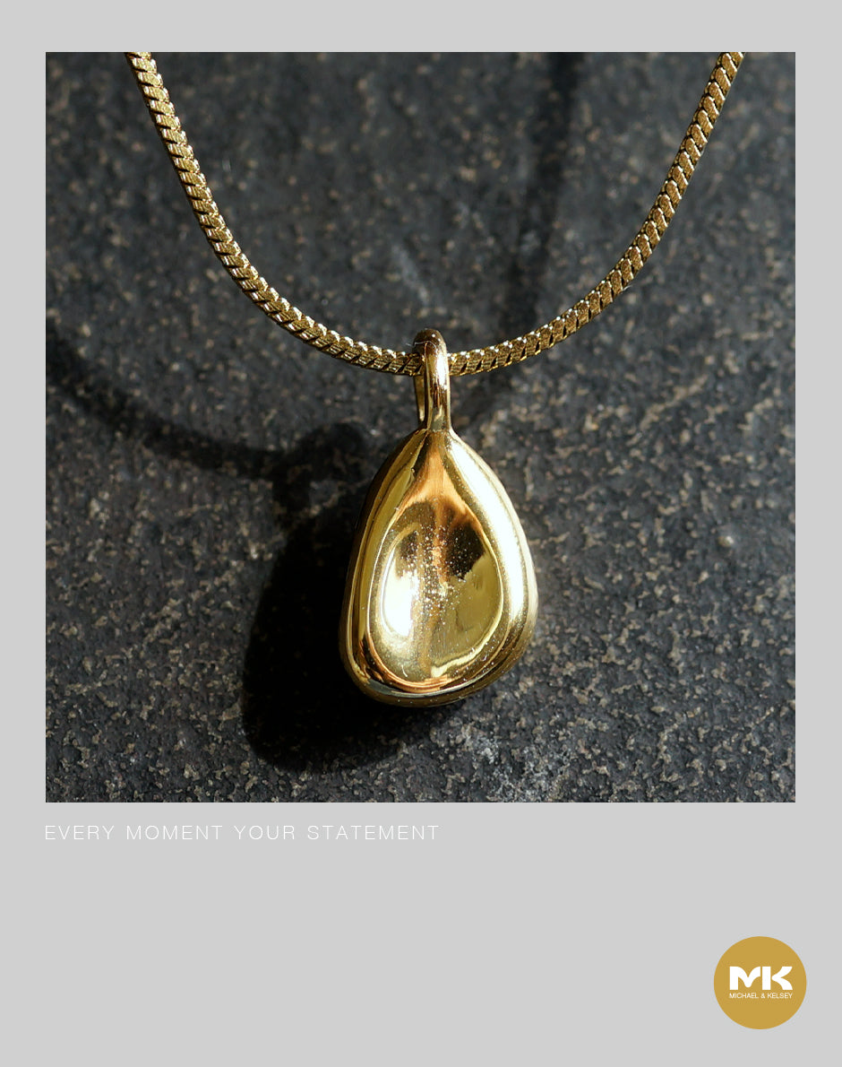 璀璨巴洛克|金色水滴型吊墜項鍊