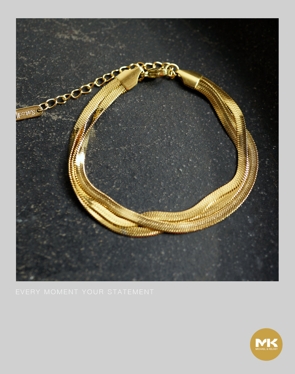 璀璨巴洛克|三環疊片式金手環