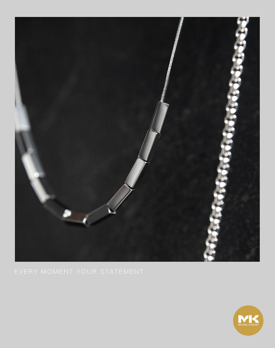 璀璨巴洛克|18K鍍金長方塊項鍊(雙鍊)