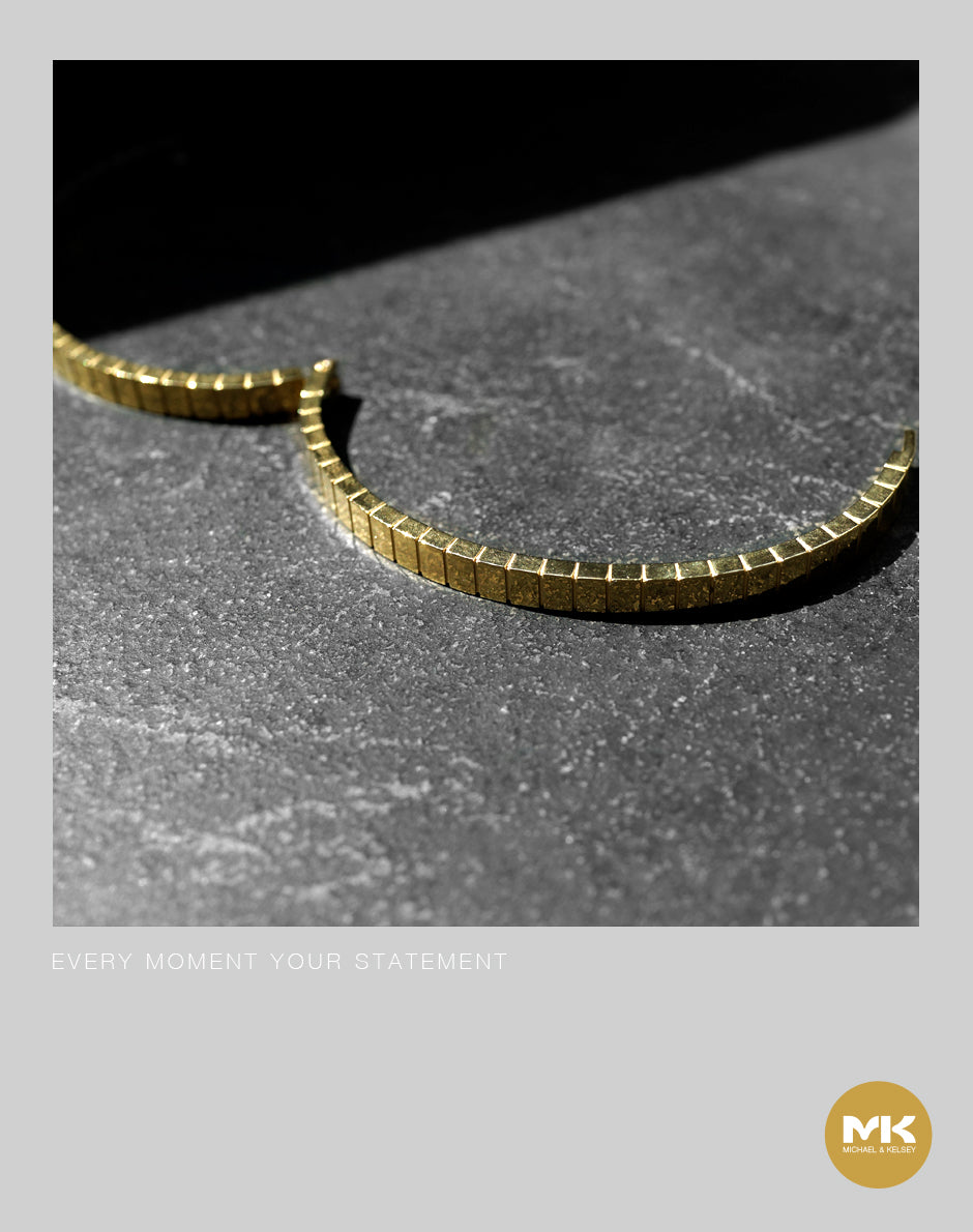 18K鍍金幾何方塊手環