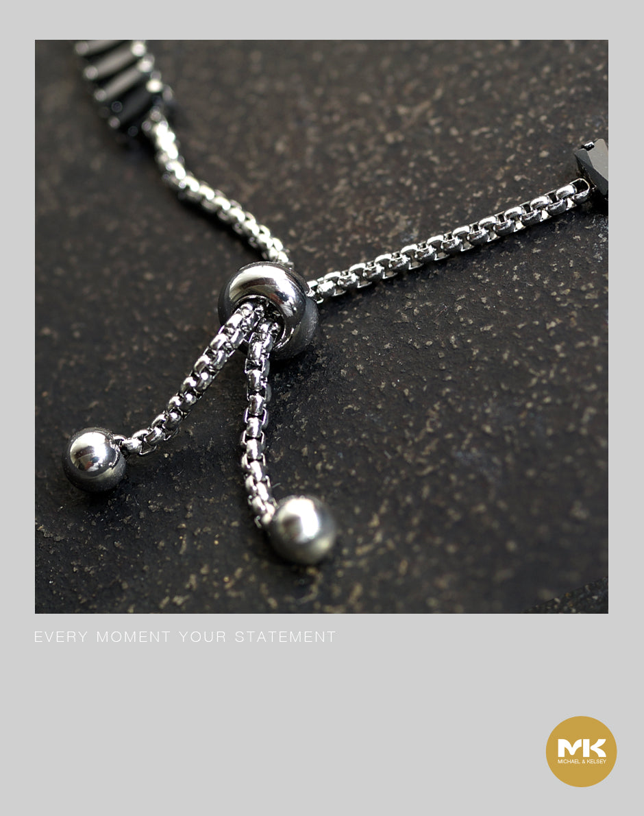 璀璨巴洛克|黑鑽鋯石可調型手鍊