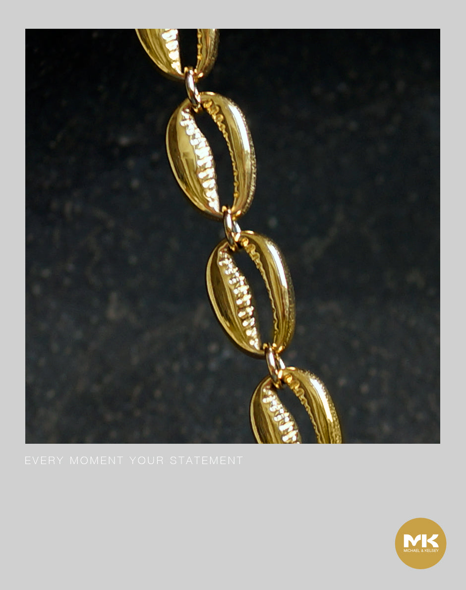 淬煉大地|18K鍍金貝殼串珠型項鍊