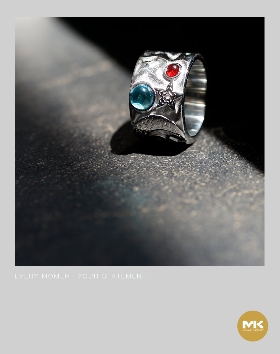 酷龐克鋯石戒指(銀)