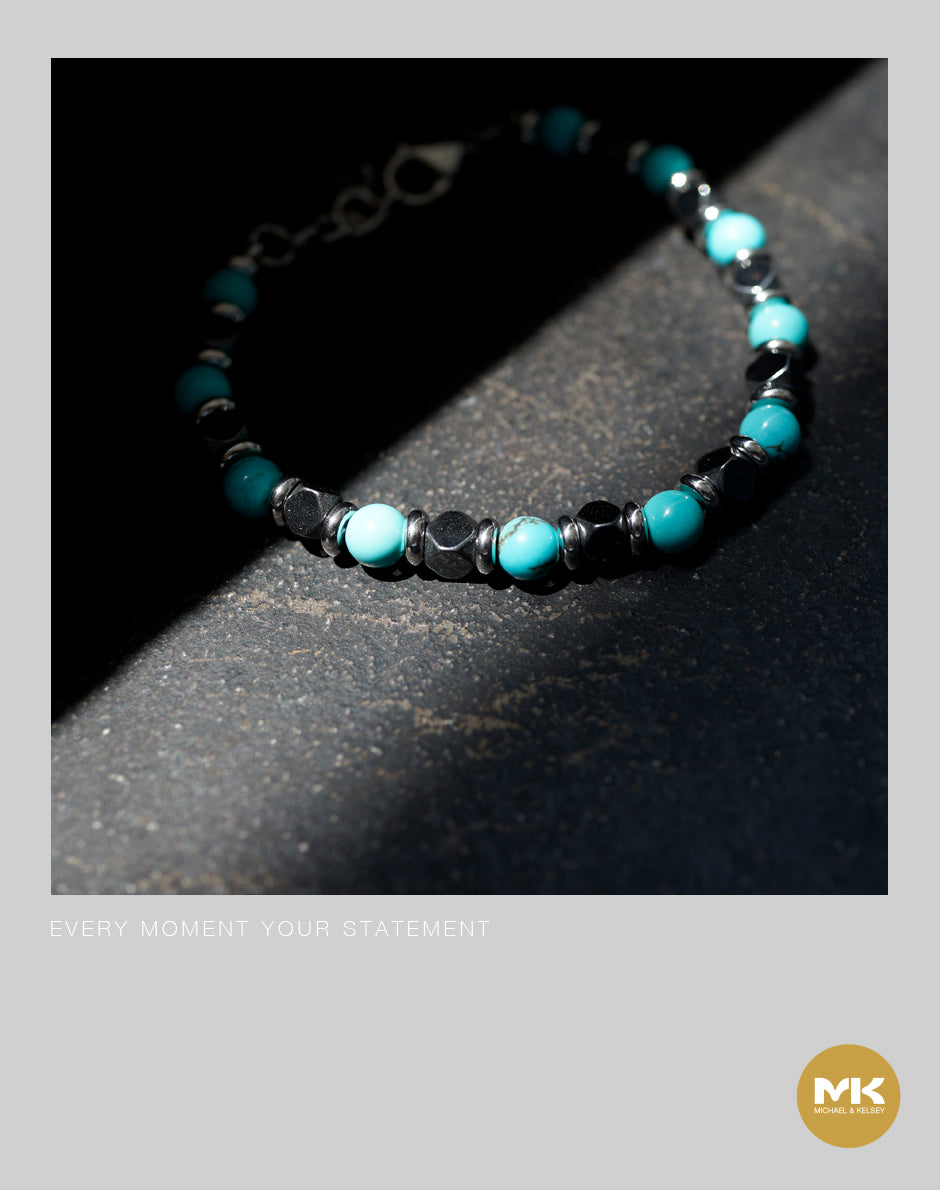 黑膽/青金天然石鈦鋼手鍊