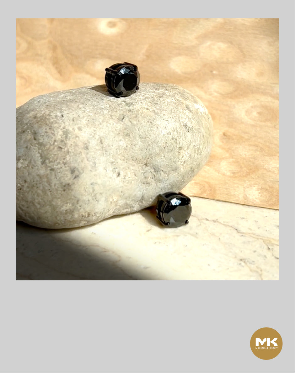 暗黑石磁吸型耳釘