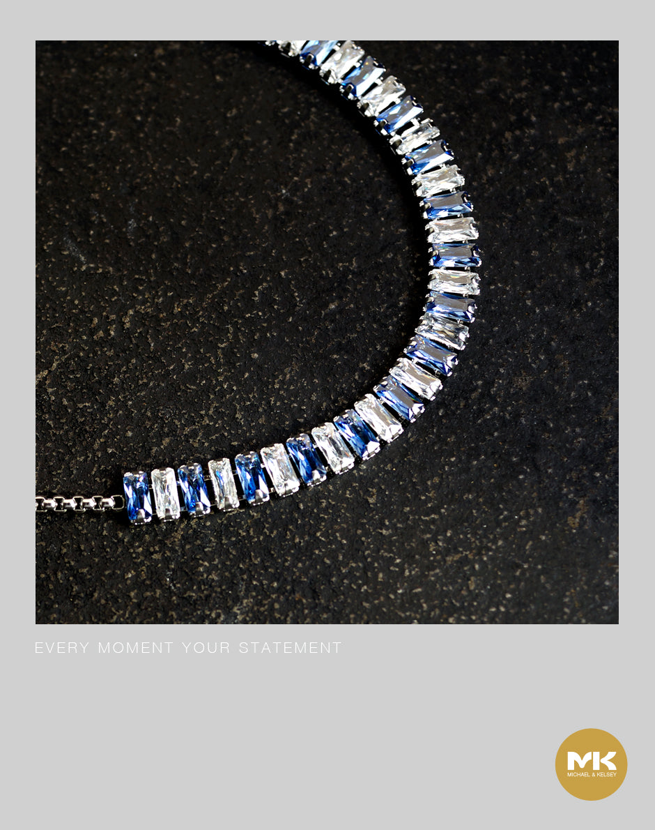 璀璨巴洛克｜藍銀晶鑽鋯石手鍊