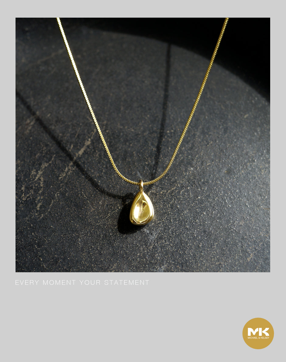 璀璨巴洛克｜金色水滴型吊墜項鍊