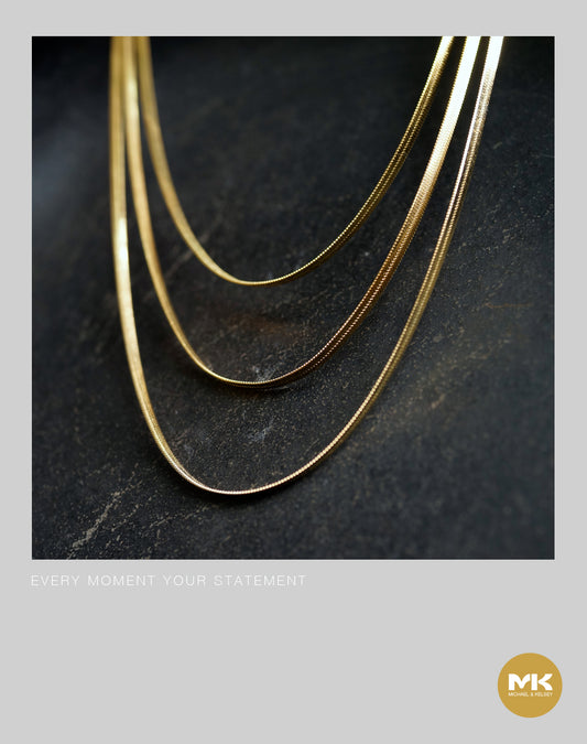 璀璨巴洛克｜三環疊片式金項鍊