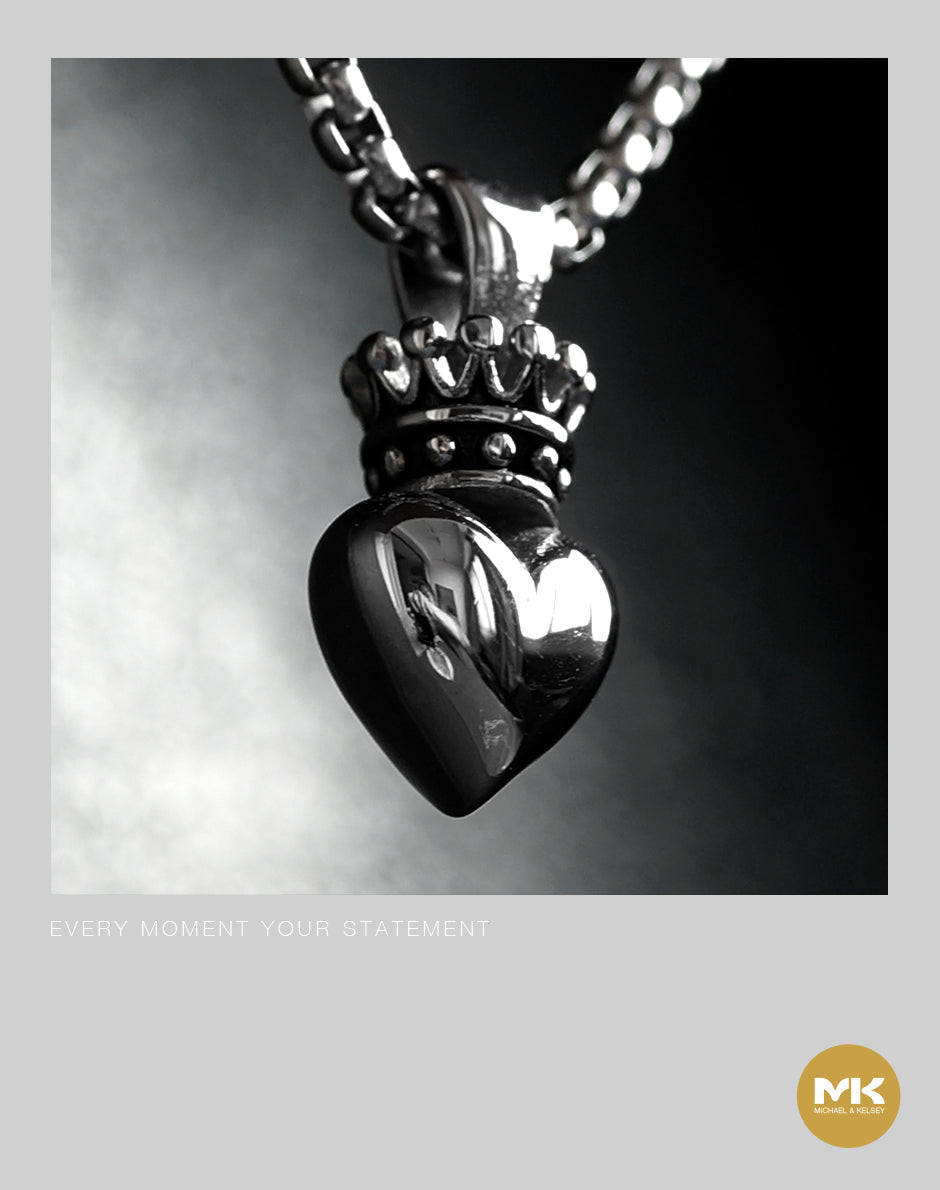 暗黑歌德｜皇冠心吊墜項鍊