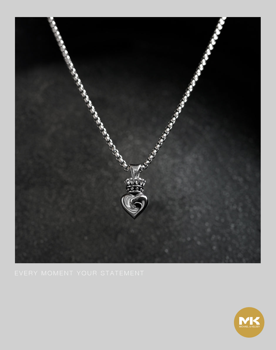 暗黑歌德｜皇冠心吊墜項鍊