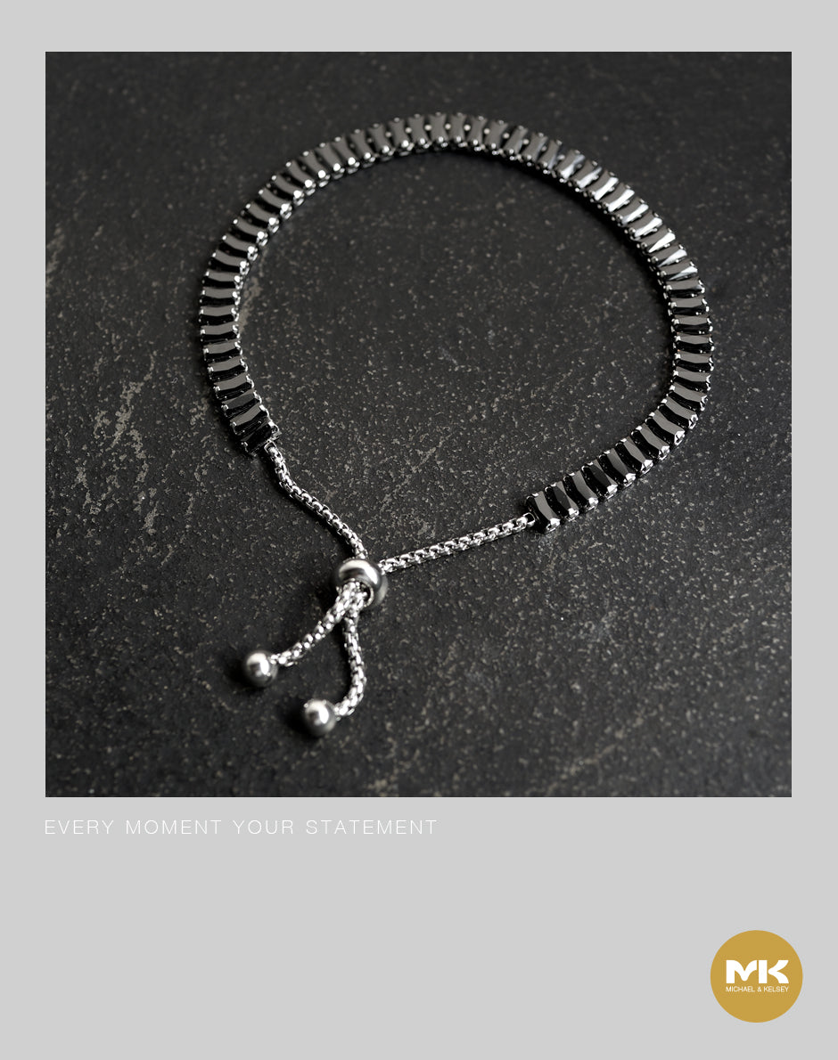 璀璨巴洛克｜黑鑽鋯石可調型手鍊