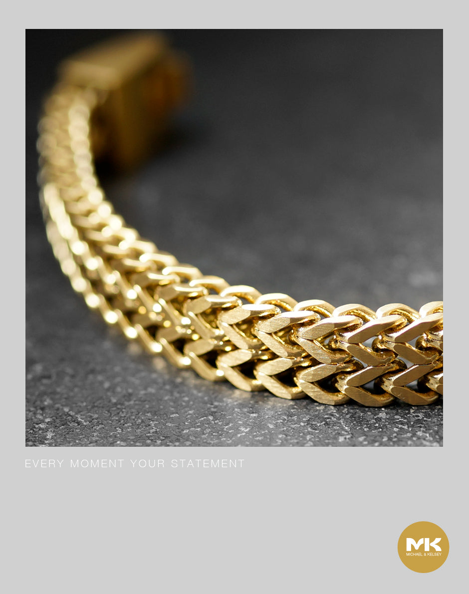 暗黑歌德｜金色鈦鋼手鍊