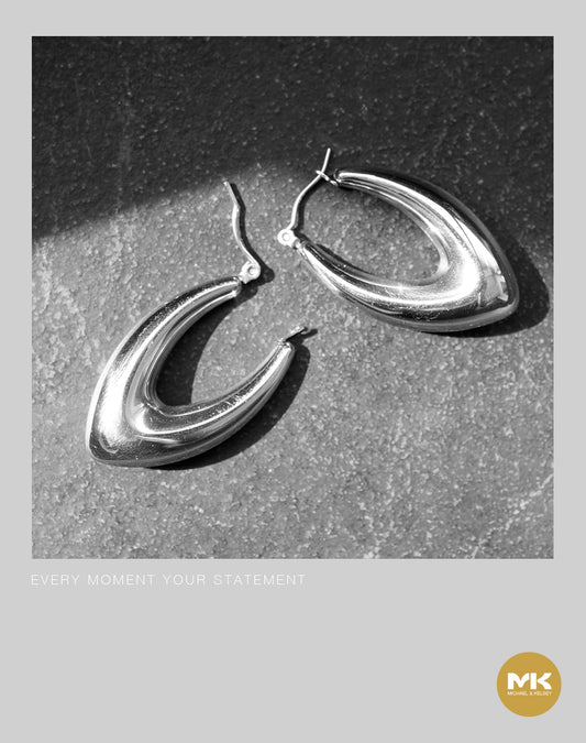 法式輕奢眼睛型耳環（銀）