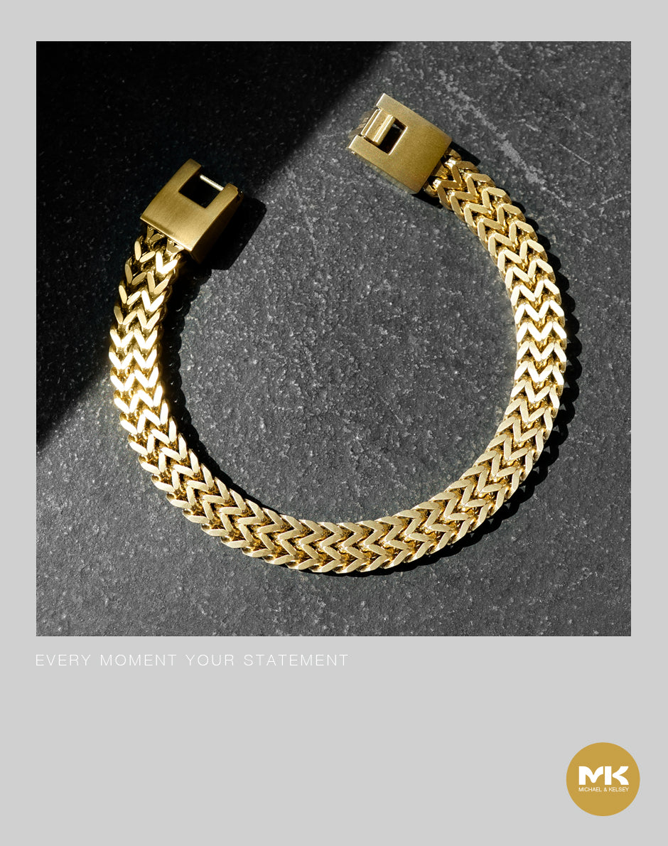 暗黑歌德｜金色鈦鋼手鍊