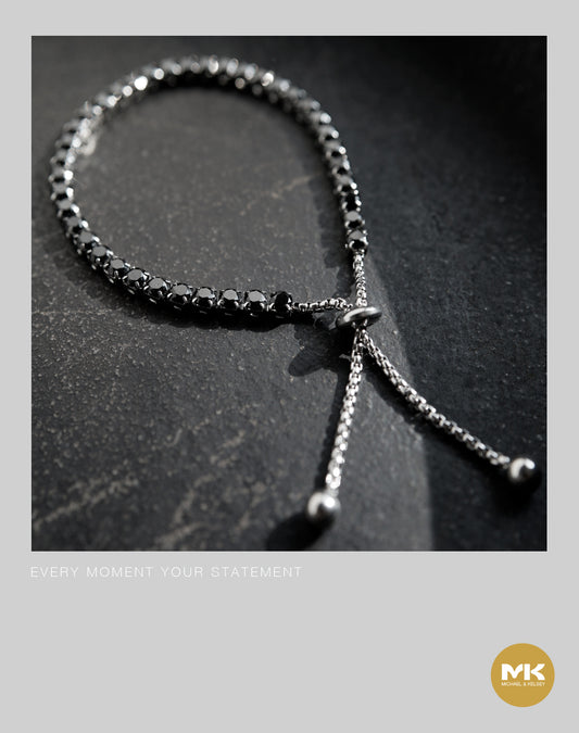 璀璨巴洛克｜黑晶鑽立方體鋯石手鍊