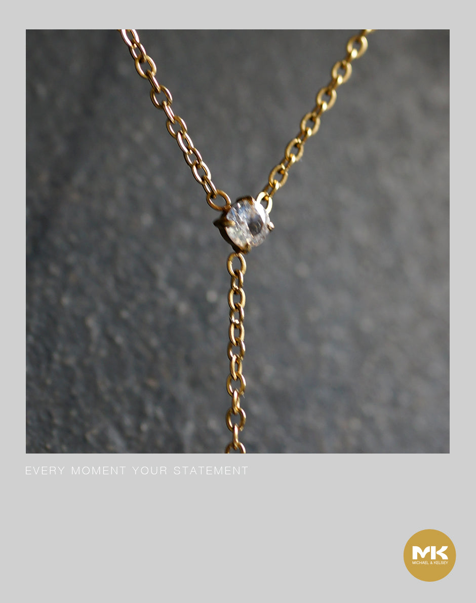 璀璨巴洛克｜心型吊墜鋯石項鍊