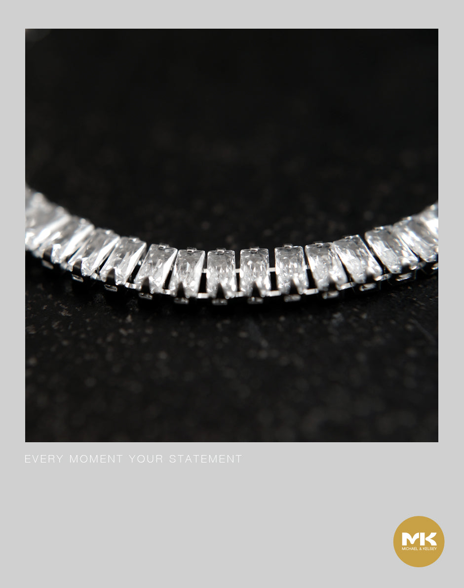 璀璨巴洛克｜銀白晶鑽鋯石手鍊