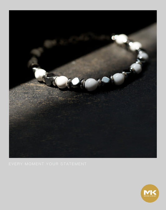 黑膽/青金天然石鈦鋼手鍊