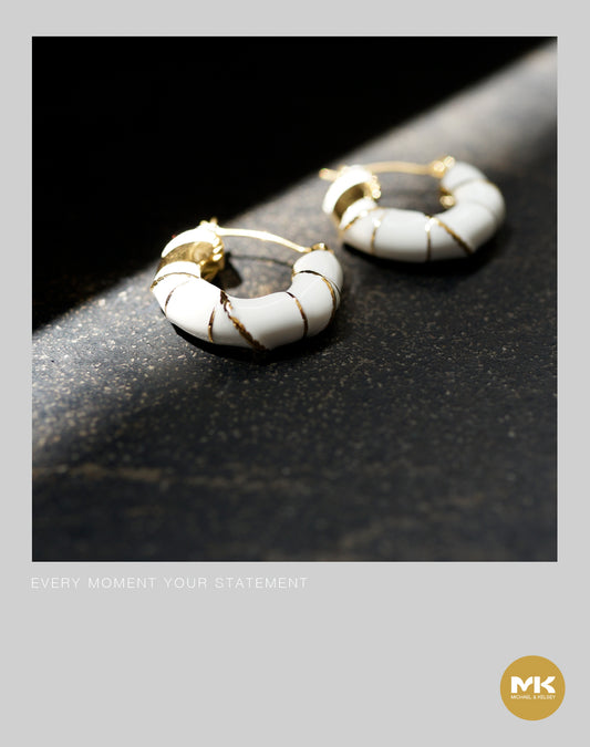 琺瑯可頌滴油耳環